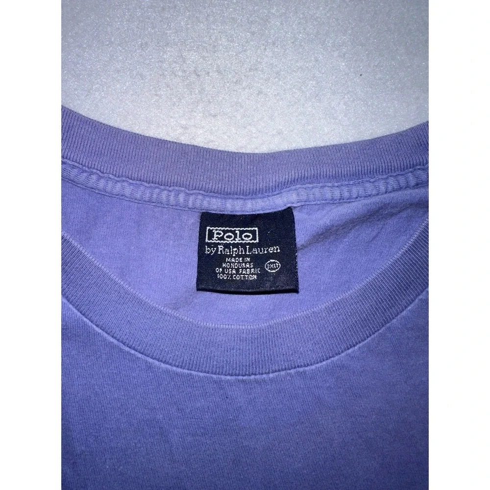 Vintage Polo Ralph Lauren Single Stitch T-Shirt Mens Size 3XLarge‎ Tall Purple
